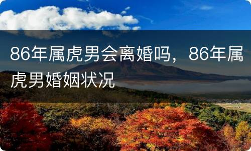 86年属虎男会离婚吗，86年属虎男婚姻状况