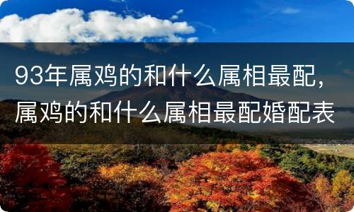 93年属鸡的和什么属相最配，属鸡的和什么属相最配婚配表_属相