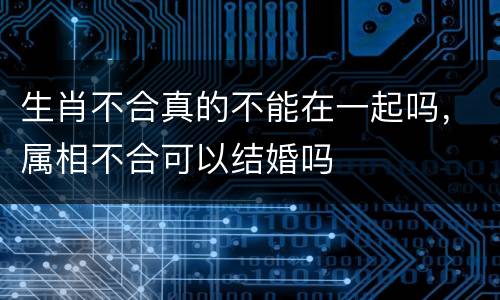 生肖不合真的不能在一起吗，属相不合可以结婚吗