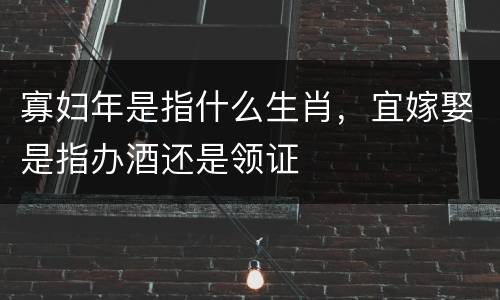 寡妇年是指什么生肖，宜嫁娶是指办酒还是领证