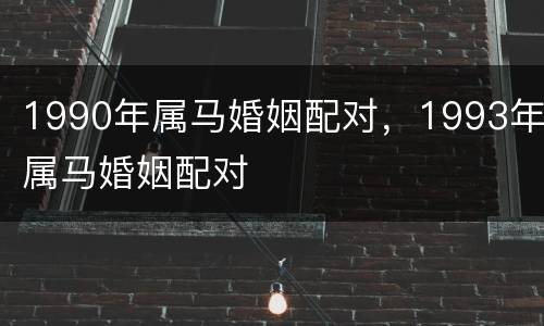 1990年属马婚姻配对，1993年属马婚姻配对