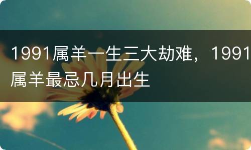 1991属羊一生三大劫难，1991属羊最忌几月出生