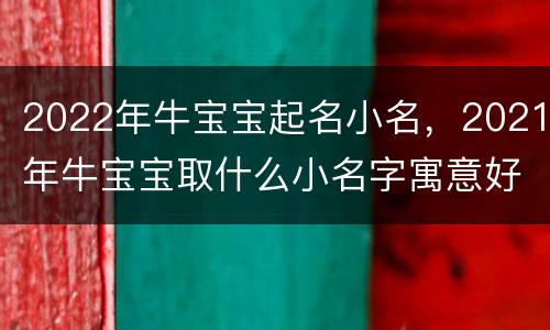 2022年牛宝宝起名小名，2021年牛宝宝取什么小名字寓意好
