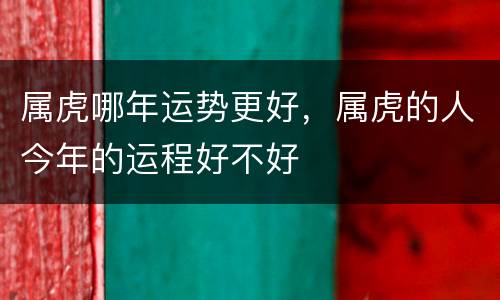 属虎哪年运势更好，属虎的人今年的运程好不好