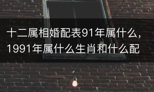 十二属相婚配表91年属什么，1991年属什么生肖和什么配