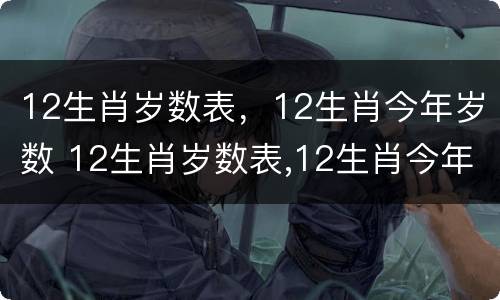 12生肖岁数表，12生肖今年岁数 12生肖岁数表,12生肖今年岁数是多少