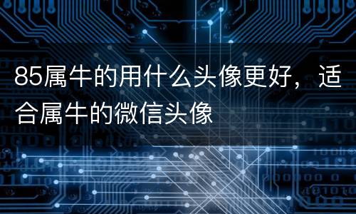 85属牛的用什么头像更好，适合属牛的微信头像