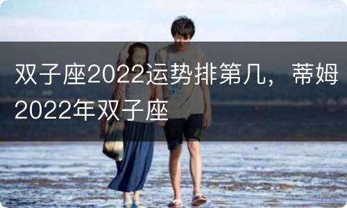 双子座2022运势排第几，蒂姆2022年双子座