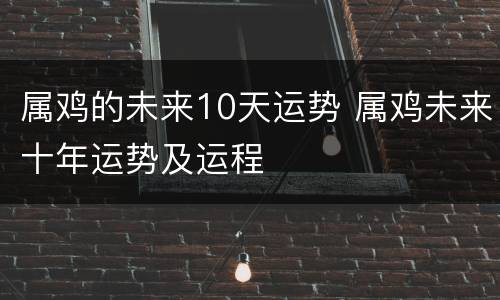 属鸡的未来10天运势 属鸡未来十年运势及运程