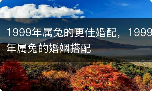 1999年属兔的更佳婚配，1999年属兔的婚姻搭配