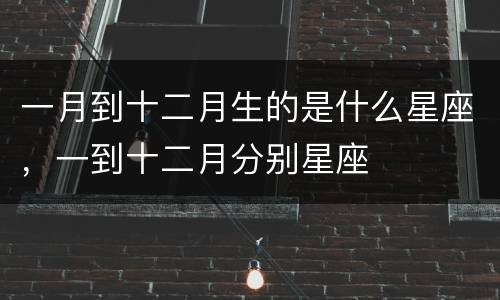 一月到十二月生的是什么星座，一到十二月分别星座