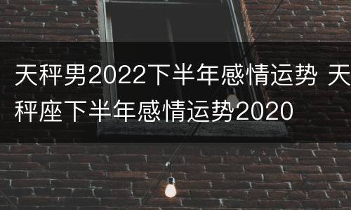 天秤男2022下半年感情运势 天秤座下半年感情运势2020