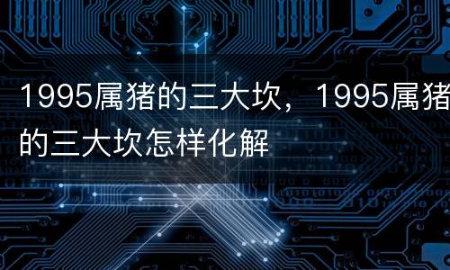 1995属猪的三大坎，1995属猪的三大坎怎样化解