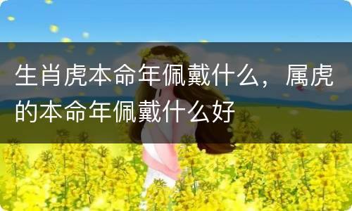 生肖虎本命年佩戴什么，属虎的本命年佩戴什么好