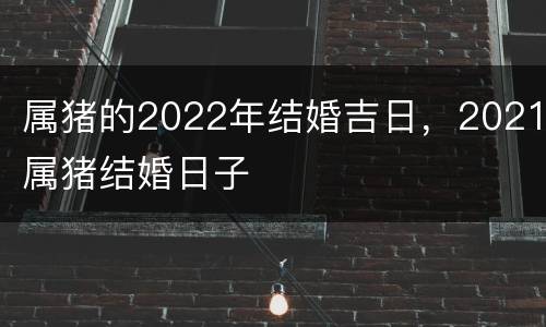 属猪的2022年结婚吉日，2021属猪结婚日子