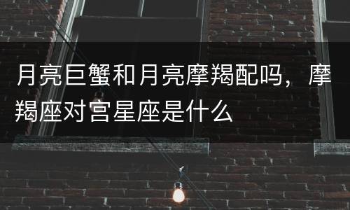 月亮巨蟹和月亮摩羯配吗，摩羯座对宫星座是什么