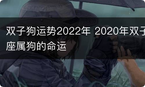 双子狗运势2022年 2020年双子座属狗的命运