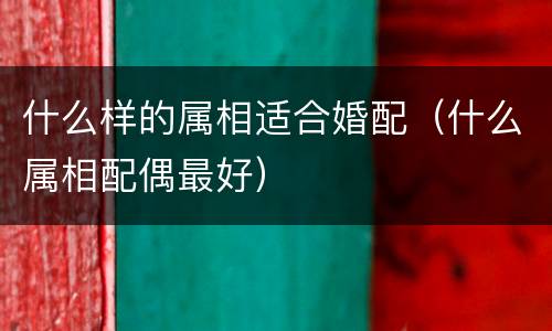 什么样的属相适合婚配（什么属相配偶最好）