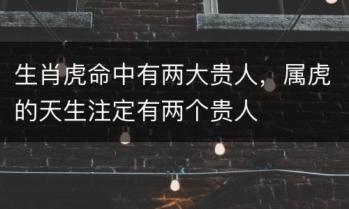 生肖虎命中有两大贵人，属虎的天生注定有两个贵人