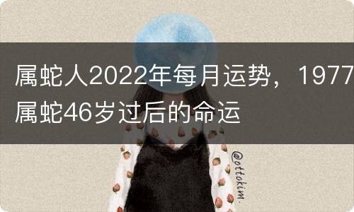 属蛇人2022年每月运势，1977属蛇46岁过后的命运