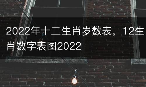 2022年十二生肖岁数表，12生肖数字表图2022