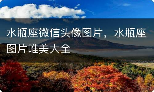 水瓶座微信头像图片，水瓶座图片唯美大全