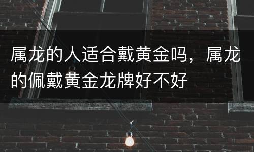 属龙的人适合戴黄金吗，属龙的佩戴黄金龙牌好不好