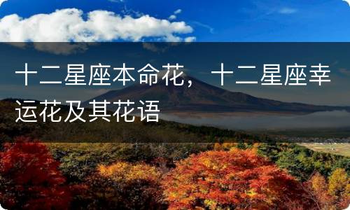 十二星座本命花，十二星座幸运花及其花语