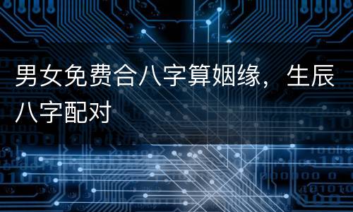 男女免费合八字算姻缘，生辰八字配对