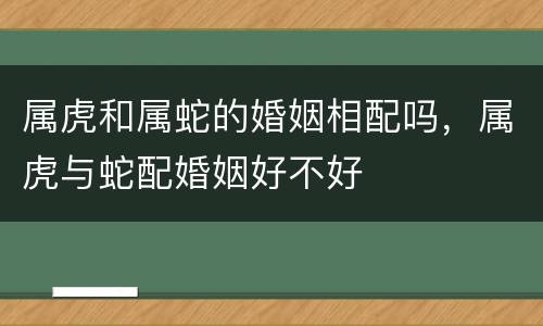 属虎和属蛇的婚姻相配吗，属虎与蛇配婚姻好不好