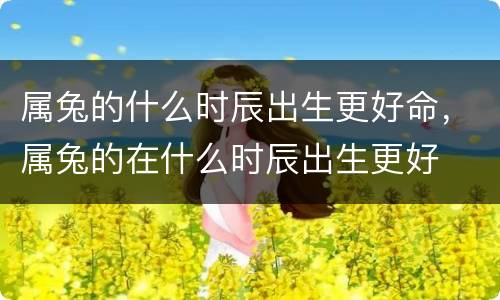属兔的什么时辰出生更好命，属兔的在什么时辰出生更好