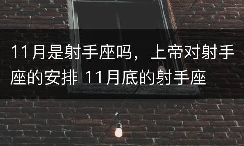 11月是射手座吗，上帝对射手座的安排 11月底的射手座