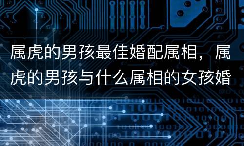 属虎的男孩最佳婚配属相，属虎的男孩与什么属相的女孩婚配最好？