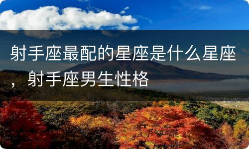 射手座最配的星座是什么星座，射手座男生性格