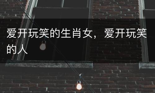 爱开玩笑的生肖女，爱开玩笑的人