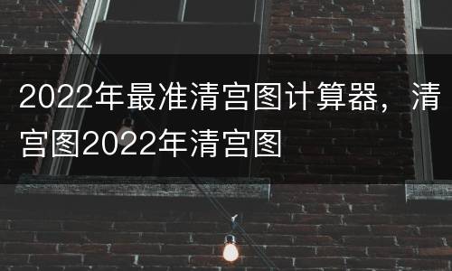 2022年最准清宫图计算器，清宫图2022年清宫图
