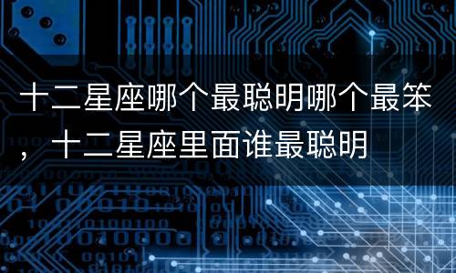 十二星座哪个最聪明哪个最笨，十二星座里面谁最聪明