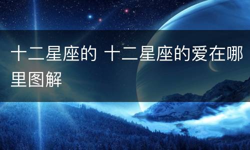 十二星座的 十二星座的爱在哪里图解