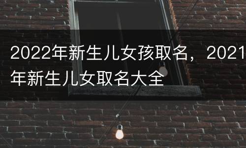 2022年新生儿女孩取名，2021年新生儿女取名大全