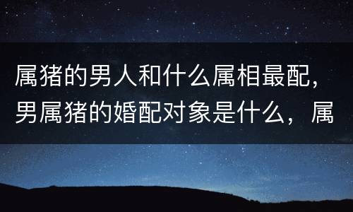 属猪的男人和什么属相最配，男属猪的婚配对象是什么，属相婚配表