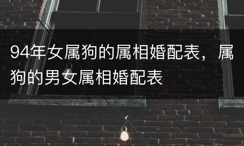 94年女属狗的属相婚配表，属狗的男女属相婚配表