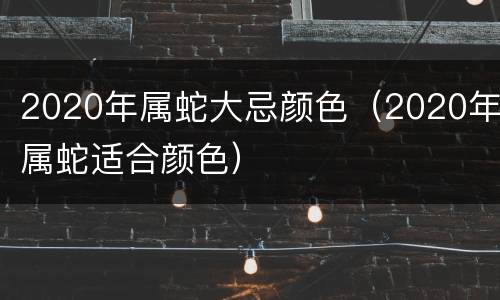2020年属蛇大忌颜色（2020年属蛇适合颜色）