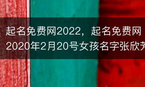 起名免费网2022，起名免费网2020年2月20号女孩名字张欣芳