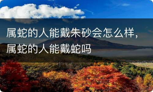 属蛇的人能戴朱砂会怎么样，属蛇的人能戴蛇吗