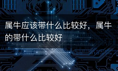 属牛应该带什么比较好，属牛的带什么比较好