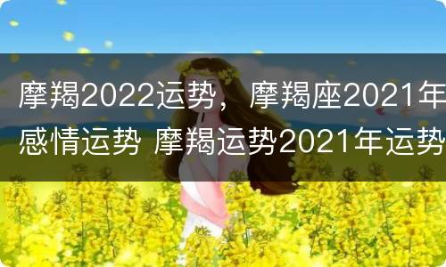 摩羯2022运势，摩羯座2021年感情运势 摩羯运势2021年运势详解