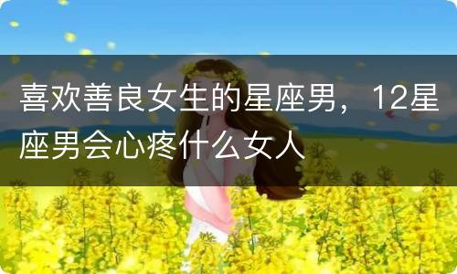 喜欢善良女生的星座男，12星座男会心疼什么女人