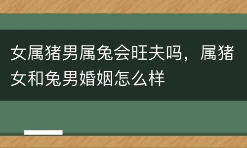 女属猪男属兔会旺夫吗，属猪女和兔男婚姻怎么样