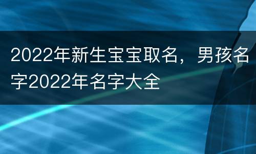 2022年新生宝宝取名，男孩名字2022年名字大全
