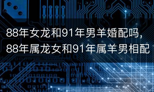 88年女龙和91年男羊婚配吗，88年属龙女和91年属羊男相配吗